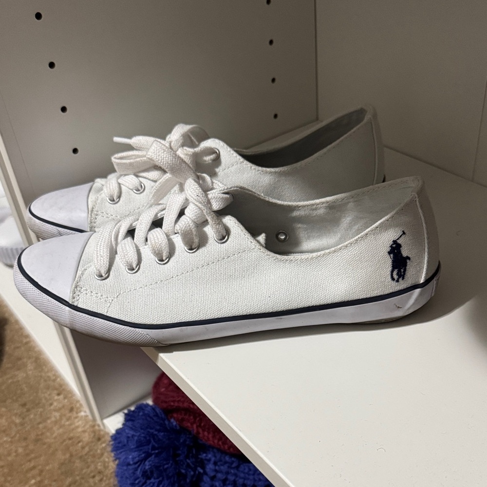 White Canvas Sneakers with Logo